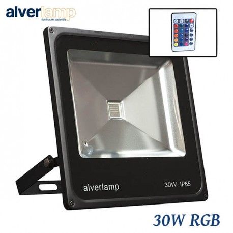 PROYECTOR LED 30W RGB + MANDO DE ALEACION DE ALUMINIO ALVERLAMP LPRO30RGB