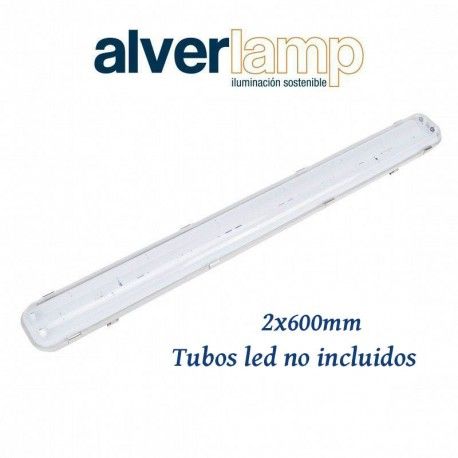 PANTALLA ESTANCA PARA TUBOS LED 2X600MM IP65 ALVERLAMP LPE20600