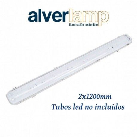 PANTALLA ESTANCA PARA TUBOS LED 2X1200MM IP65 ALVERLAMP LPE21200