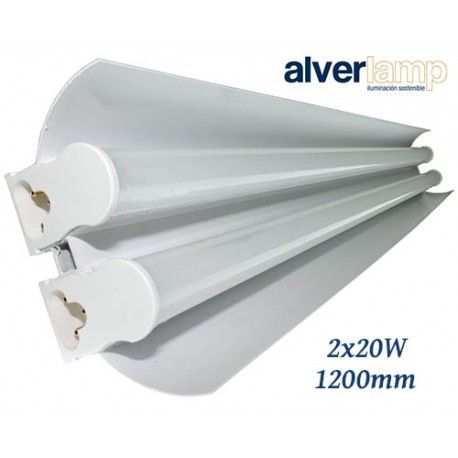 REGLETA LED CON REFLECTOR 40W 2 TUBOS 6000K 1200MM ALVERLAMP LRT52X20
