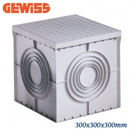 ARQUETA CON TAPA DE ALTA RESISTENCIA PVC TERMOPLASTICO 300X300X300MM GEWISS DX59701