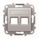 TAPA ACERO INOXIDABLE CON PERSIANA 2 SOPORTE RJ NIESSEN SKY 8518.2 AI