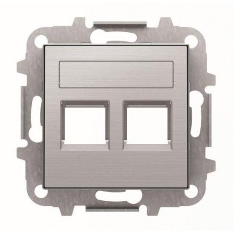 TAPA ACERO INOXIDABLE CON PERSIANA 2 SOPORTE RJ NIESSEN SKY 8518.2 AI