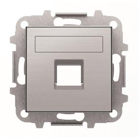 TAPA ACERO INOXIDABLE CON PERSIANA 1 SOPORTE RJ NIESSEN SKY 8518.1 AI