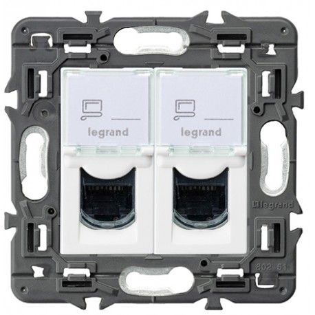 BASE DOBLE BLANCA RJ45 UTP CATEGORIA 6 LEGRAND VALENA NEXT 741276