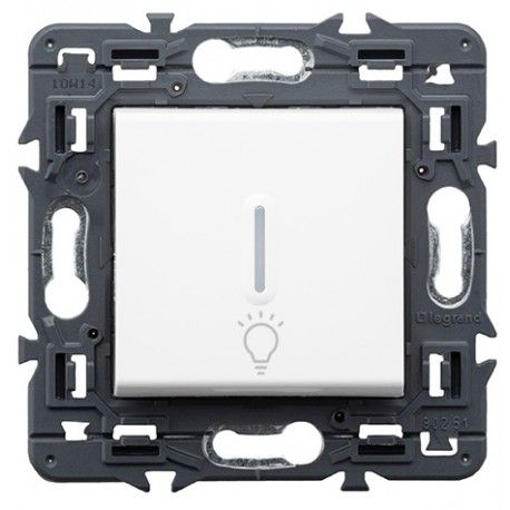 PULSADOR BLANCO ILUMINABLE CON SIMBOLO LAMPARA LEGRAND VALENA NEXT 741289