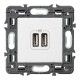 CARGADOR DOBLE USB BLANCO LEGRAND VALENA NEXT 741231