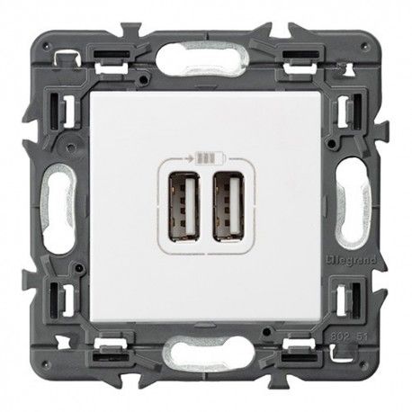 CARGADOR DOBLE USB BLANCO LEGRAND VALENA NEXT 741231