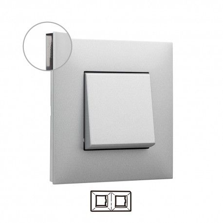 MARCO 2 ELEMENTOS ALUMINIO CON BASE FUME LEGRAND VALENA NEXT 741032