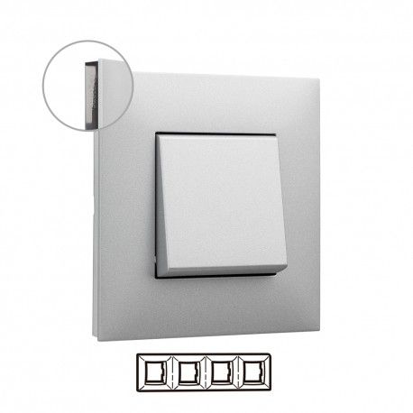 MARCO 4 ELEMENTOS ALUMINIO CON BASE FUME LEGRAND VALENA NEXT 741034