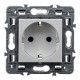 BASE DE ENCHUFE ALUMINIO 2P+T 16A EMBORNAMIENTO TORNILLOS LEGRAND VALENA NEXT 741320