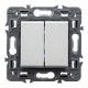 DOBLE INTERRUPTOR 1P 10A ALUMINIO LEGRAND VALENA NEXT 741344