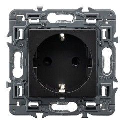 BASE DE ENCHUFE DARK 2P+T 16A EMBORNAMIENTO TORNILLOS LEGRAND VALENA NEXT 741420