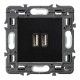 CARGADOR DOBLE USB DARK LEGRAND VALENA NEXT 741431