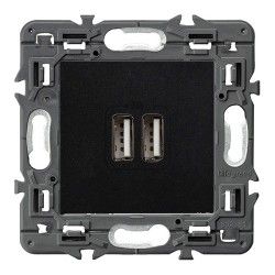 CARGADOR DOBLE USB DARK LEGRAND VALENA NEXT 741431