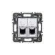 BASE DOBLE ALUMINIO RJ45 UTP CATEGORIA 6 LEGRAND VALENA NEXT 741376