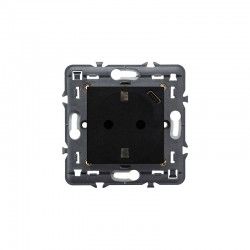 BASE DE ENCHUFE DARK 2P+T 16A + USB TIPO C EMBORNAMIENTO TORNILLOS LEGRAND VALENA NEXT 741434