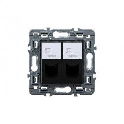 BASE DOBLE DARK RJ45 UTP CATEGORIA 6 LEGRAND VALENA NEXT 741476
