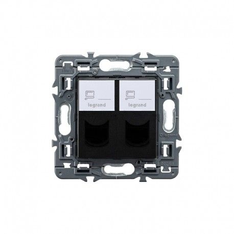 BASE DOBLE DARK RJ45 UTP CATEGORIA 6 LEGRAND VALENA NEXT 741476