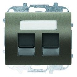 TAPA DOBLE INTERNET RJ45 ACERO PERLA NIESSEN OLAS 8418.2 AP