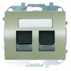 TAPA DOBLE INTERNET RJ45 ACERO PULIDO NIESSEN OLAS 8418.2 AL