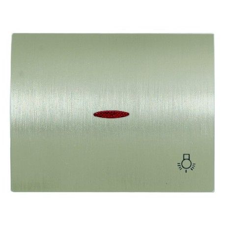 TECLA VISOR Y SIMBOLO LUZ ACERO PULIDO NIESSEN OLAS 8404.4 AL