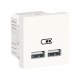 CARGADOR PARA USB DOBLE BLANCO 2.1A SCHNEIDER UNICA NEW NU341818