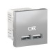 CARGADOR PARA USB DOBLE ALUMINIO 2.1A SCHNEIDER UNICA NEW NU341830