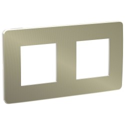MARCO 2 ELEMENTOS STUDIO METAL BRONCE-BLANCO SCHNEIDER NEW UNICA NU280450