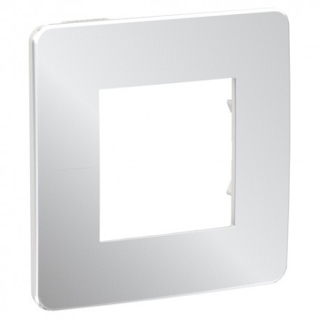 MARCO 1 ELEMENTO STUDIO METAL ALUMINIO-BLANCO SCHNEIDER NEW UNICA NU280255