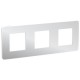 MARCO 3 ELEMENTOS STUDIO METAL ALUMINIO-BLANCO SCHNEIDER NEW UNICA NU280655