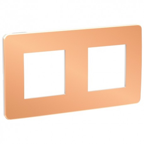 MARCO 2 ELEMENTOS STUDIO METAL COBRE-BLANCO SCHNEIDER NEW UNICA NU280457