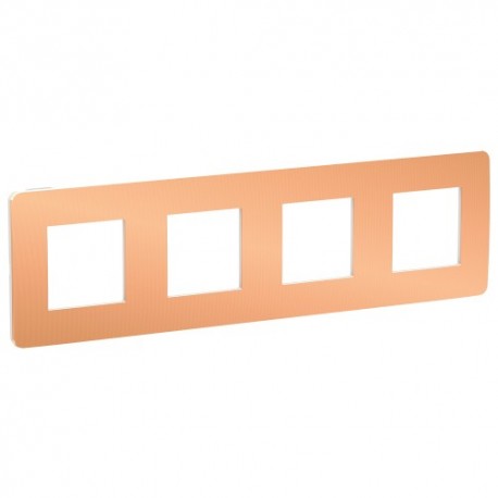 MARCO 4 ELEMENTOS STUDIO METAL COBRE-BLANCO SCHNEIDER NEW UNICA NU280857