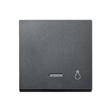 TECLA ANTRACITA CON SIMBOLO LUZ Y VISOR SCHNEIDER ELEGANCE MTN430914