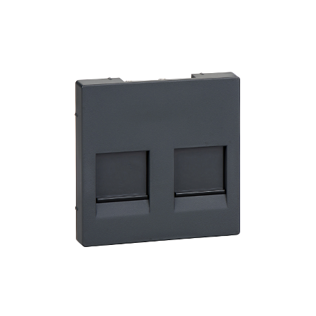 TAPA DOBLE ANTRACITA PARA TOMA DE DATOS RJ45 SCHNEIDER ELEGANCE MTN4562-0414