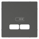 TAPA DOBLE ANTRACITA PARA CARGADOR USB SCHNEIDER ELEGANCE MTN4367-0414
