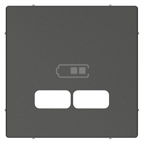 TAPA DOBLE ANTRACITA PARA CARGADOR USB SCHNEIDER ELEGANCE MTN4367-0414