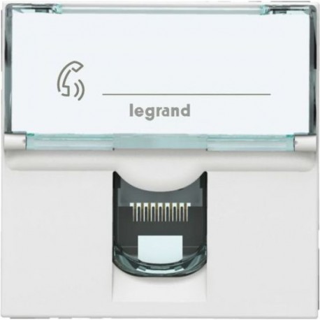 TOMA DE TELEFONO BLANCA 6 CONTACTOS LEGRAND MOSAIC 078732