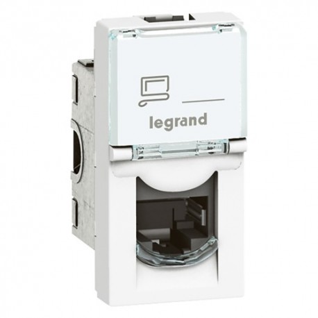 TOMA INFORMATICA BLANCA ESTRECHA RJ45 UTP CAT6 LEGRAND MOSAIC 076561