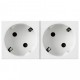 BASE DE ENCHUFE DOBLE BLANCA 2P+T 16A LEGRAND MOSAIC 077252
