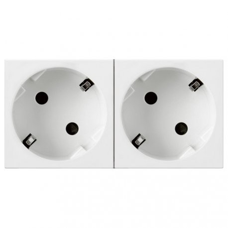 BASE DE ENCHUFE DOBLE BLANCA 2P+T 16A LEGRAND MOSAIC 077252