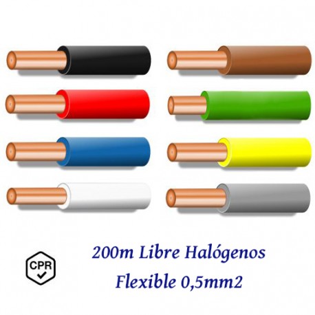 CABLE 0,5MM2 FLEXIBLE LIBRE DE HALOGENOS