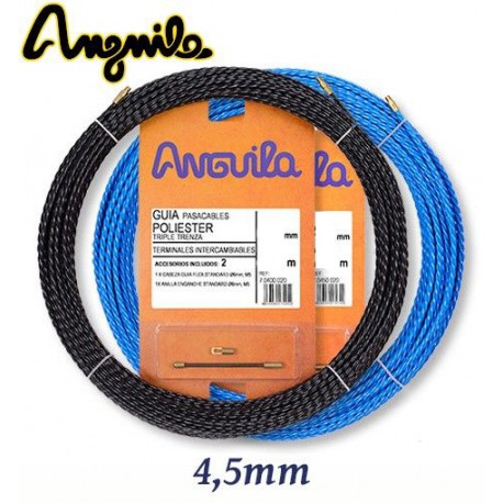 GUIA PASACABLES POLIESTER TRIPLE TRENZA TERMINAL INTERCAMBIABLE Ø 4,5MM ANGUILA 70450010