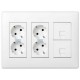 KIT PUESTO DE TRABAJO 4 BASES SCHUKO 2 TOMAS RJ45 SIMON 500 CIMA 51000301-030