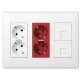KIT PUESTO DE TRABAJO 2 BASES SCHUKO 2 SAI 2 TOMAS RJ45 SIMON 500 CIMA 51000301-030