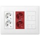 KIT PUESTO DE TRABAJO 2 BASES SCHUKO 2 SAI 4 TOMAS RJ45 SIMON 500 CIMA 51000305-030