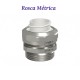 RACOR METALICO NIQUELADO ROSCA METRICA PARA TUBOS METALICOS