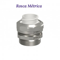 RACOR METALICO NIQUELADO ROSCA METRICA PARA TUBOS METALICOS