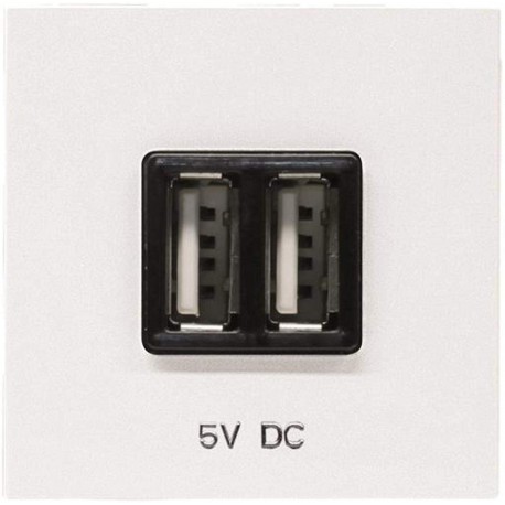 CARGADOR USB DOBLE BLANCO 1500 mA 5V DC NIESSEN ZENIT N2285BL