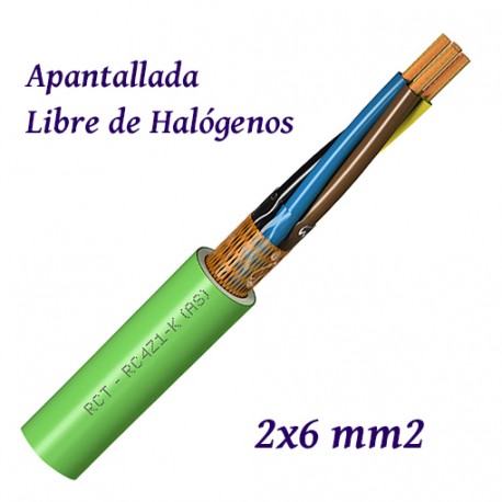 MANGUERA APANTALLADA 2X6 MM2 LIBRE DE HALOGENOS RC4Z1-K - POR METROS